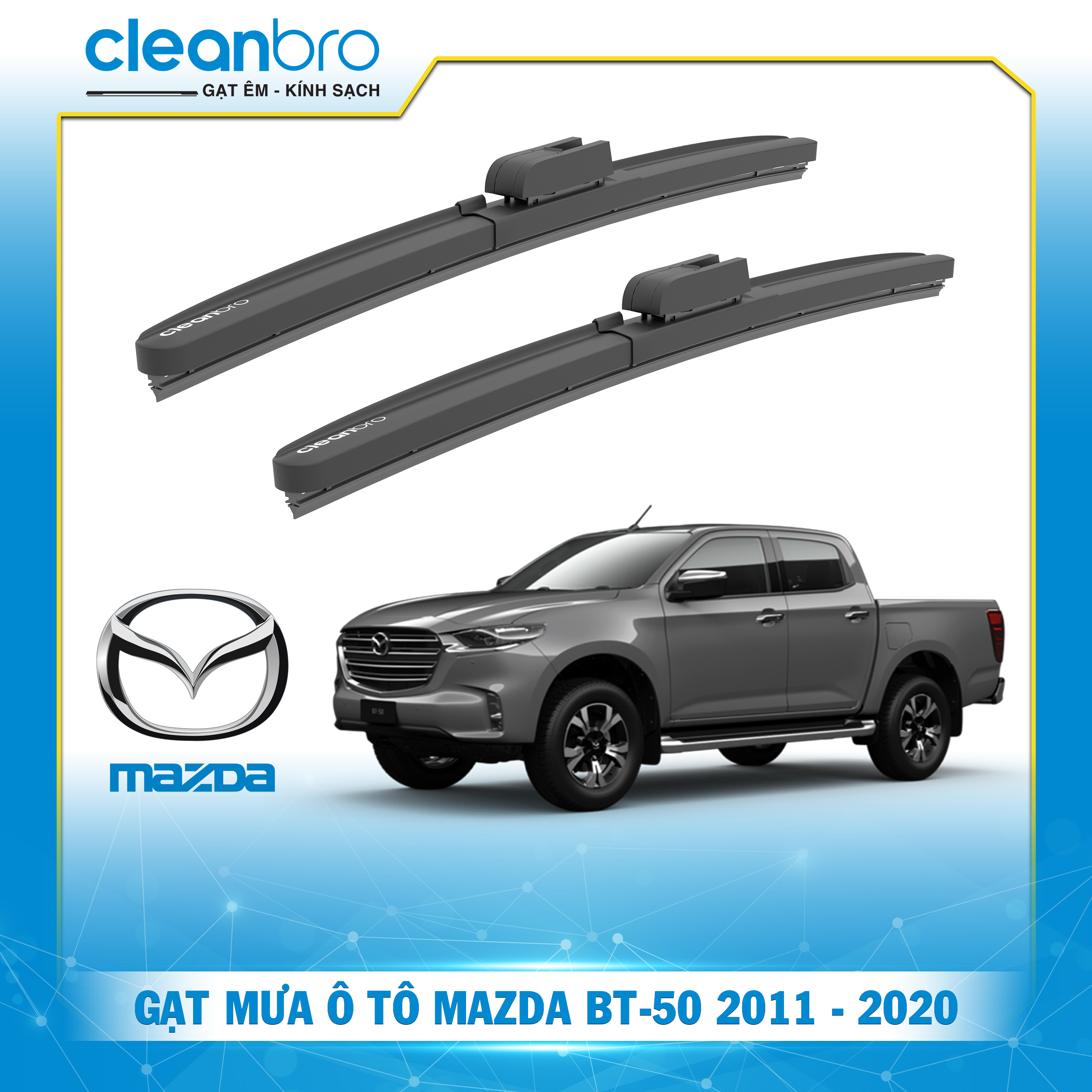 Gạt mưa ô tô hiệu ứng lá sen Mazda BT-50 [2011-2020]